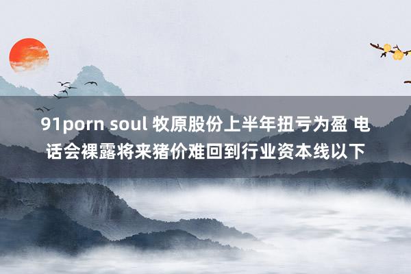 91porn soul 牧原股份上半年扭亏为盈 电话会裸露将来猪价难回到行业资本线以下