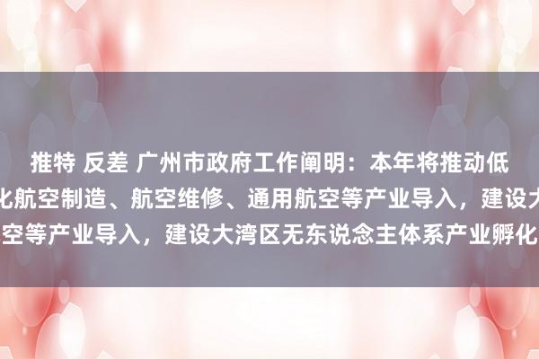 推特 反差 广州市政府工作阐明：本年将推动低空经济产业园建设，强化航空制造、航空维修、通用航空等产业导入，建设大湾区无东说念主体系产业孵化基地